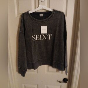 Seint Charcoal Cropped Sweatshirt 2x